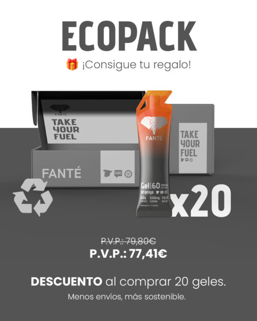Gel 60 Cafeína - Naranja (200mg cafeína), ECO PACK (20 Uds.)