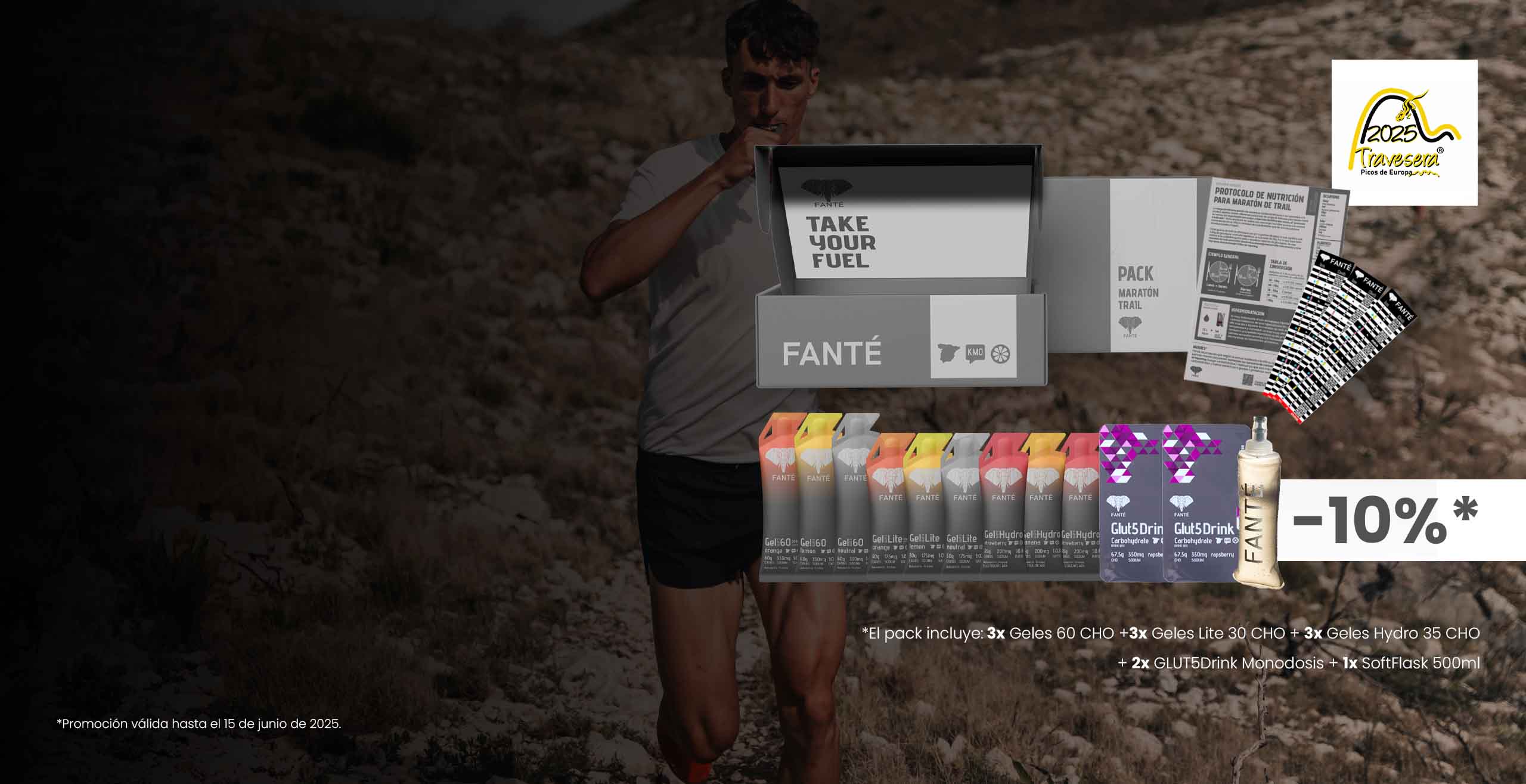 Tienda de nutrición deportiva Fanté | Pack Maraton de trail geles para trail running